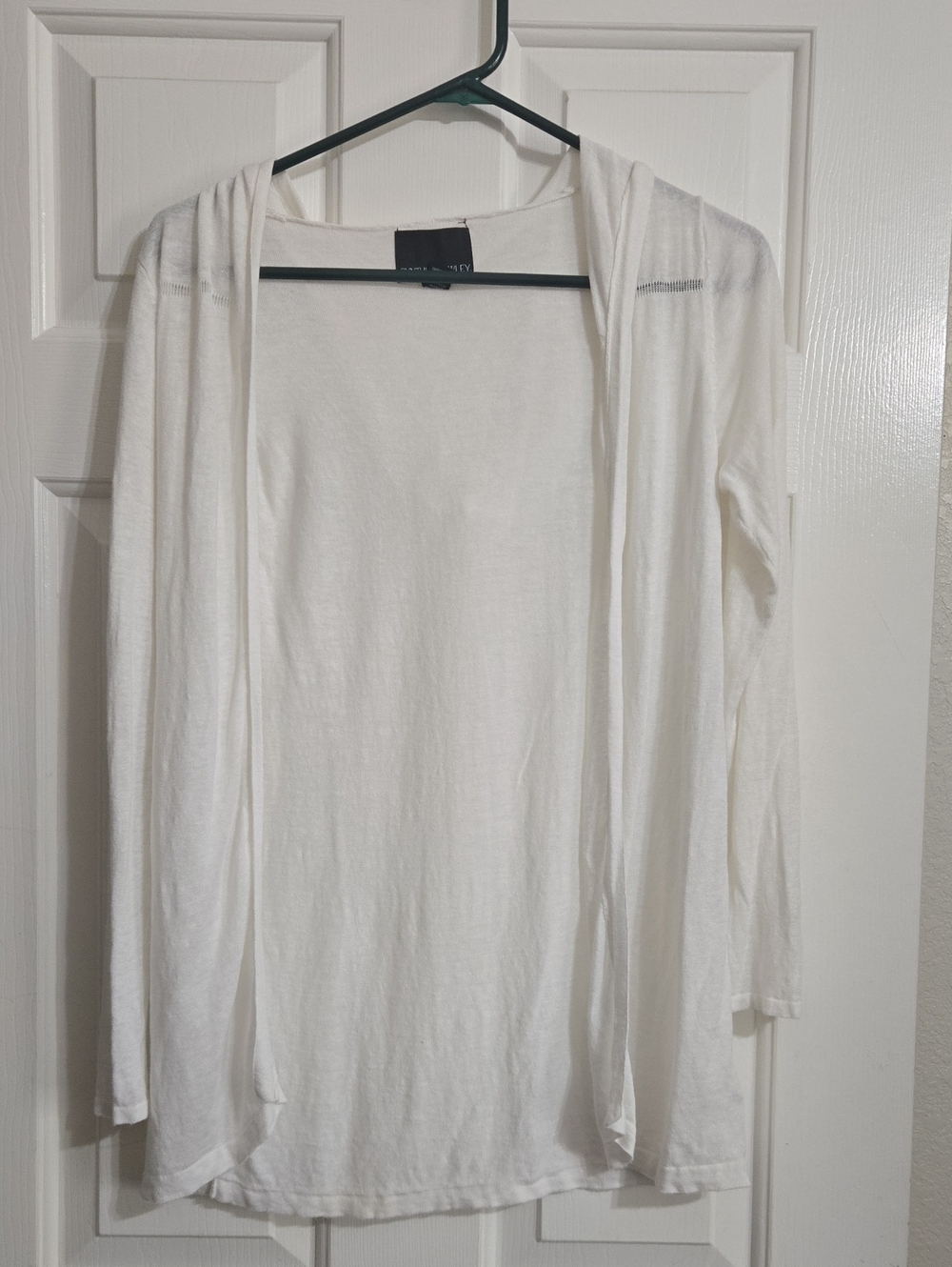 Cynthia Rowley White Open-Front Hooded Cardigan